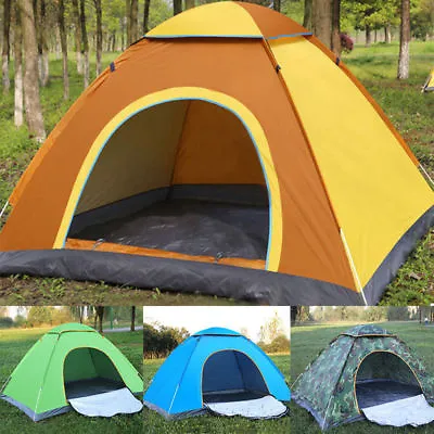 £18.99 • Buy 2 Man Person Pop Up Tent Hiking Festival Camping Tent Quick Instant Fast Pitch