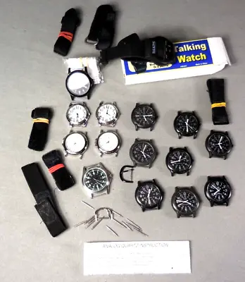 15 Watches NOS From Estate Sale Not Working Dead Batteries Mil Style Talking • $37.49
