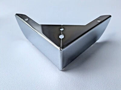 4x Metal Chrome Gold L Shape Corner Feet Legs Furniture Sofas Bed Chairs Stools • £5.99