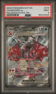 PSA 9 Charizard Ex 074 Shiny SVP Black Star Promo Pokémon Card MINT • $28.99