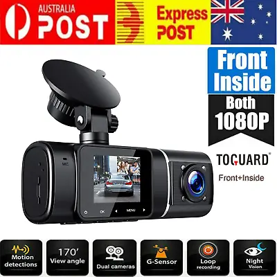 $85.99 • Buy TOGUARD Uber Dual Dash Cam Front And Inside Car Camera FHD 1080P IR Night Vision