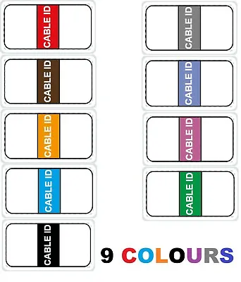 £2.99 • Buy 9 Colours = 65 Cable Id Tidy Stickers Self Adhesive Sticky Identification Labels