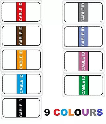 9 Colours = 65 Cable Id Tidy Stickers Self Adhesive Sticky Identification Labels • £2.99