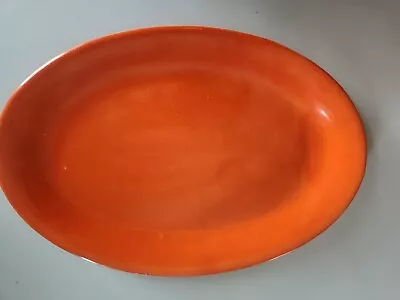 ☢️ Red Atomic Orange Stangl 12  Platter/serving Tray - Like Fiestaware • $37.80