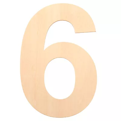 17  Large Blank Wooden Number 6 Shape Cutout Unfinished Wood Number Sign • $56.76