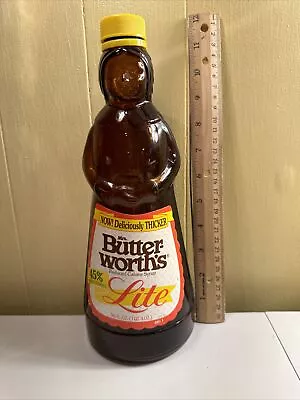Vintage Mrs. Butterworth's Lite Syrup Glass Bottle 36 Oz White Label • $12.99
