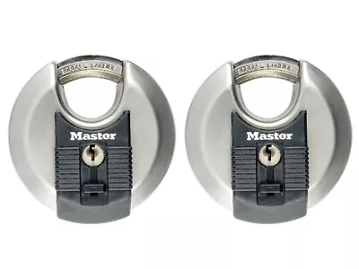  Master Lock Excell™ Stainless Steel Discus 70mm Padlock Keyed Alike X 2 MLKM40T • £28.05