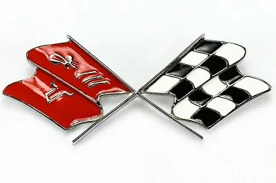 $43.24 • Buy 1969 - 1973 Corvette Fuel Gas Door Lid Emblem Cross Flags Badge C3 NEW