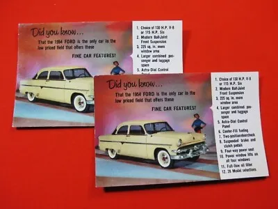 1954 Ford Two Door Sedan Dealer Postcards • $3.50