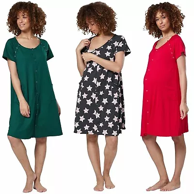£24 • Buy HAPPY MAMA Women's Maternity Nursing Delivery Hospital Gown Nightshirt 1029