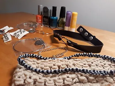 Earrings And Beauty Lot Bracelets Nail Polish Studs • $0.15