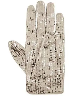 King Of Pop Billie Jean Sequin Glove Silver Thriller Michael Jackson Fancy Dress • £12.49