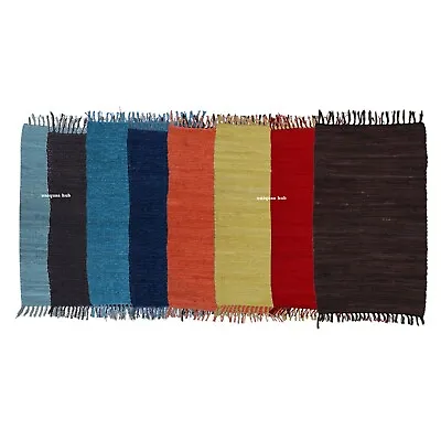 £10.28 • Buy Rug 100% Natural Cotton 2x3 Feet Hand Woven Area Carpet Rug Home Decor Rag Rug