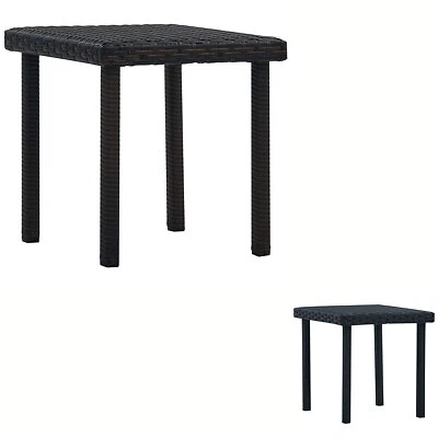 $64.99 • Buy Garden Tea Table Outdoor Backyard Furniture Poly Rattan Brown/Black VidaXL