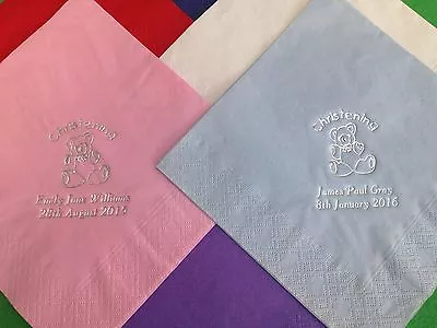 £23 • Buy 100 X PERSONALISED CHRISTENING NAPKINS 2PLY 33CM