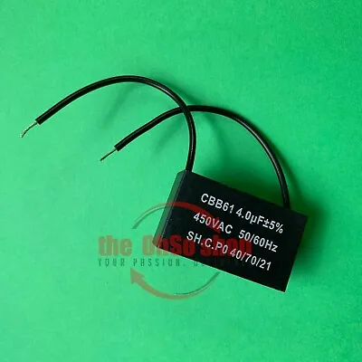 CBB61 AC450V 4μF 4.0uF Wired Motor Run Capacitor With Fixing Hole Black Fan • £3.65