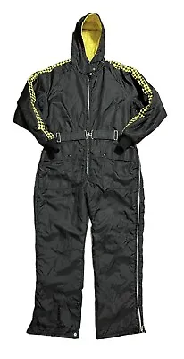 Vintage Belted John Deere Winter Snow Snowmobile Racing Ski Suit Black Mens S • $212.93