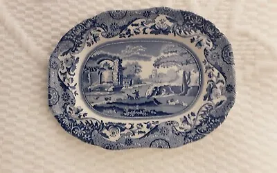 £12.99 • Buy Spode Miniature Blue Italian Shaped Dish Plate Platter Pin Dish Bevelled Edge
