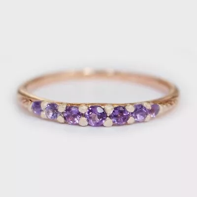 Amethyst Gemstone 10K Yellow Gold Ring Handmade Women Ring Gift For Her • $55.25