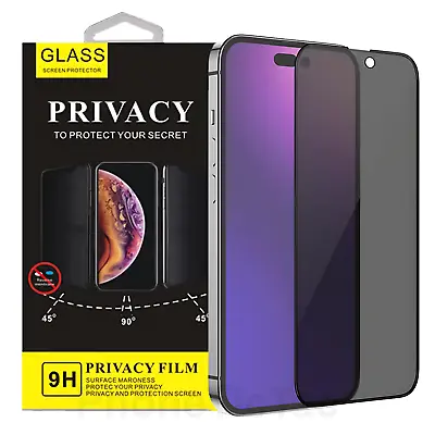 Full Privacy Tempered Glass Screen Protector For IPhone 15 14 13 Pro Max 11 12 X • £3.49