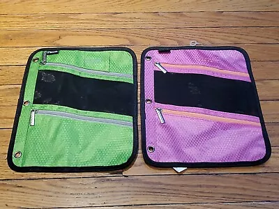 Mead 5 Star Pencil Pen 3 Compartment Binder Insert Holder Pouch Purple Organizer • $12