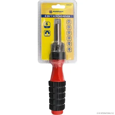 New 6-in-1 Screwdriver Magnetic Pick Up Hand Tool Multi Head Phillips Torx Bits • £4.99