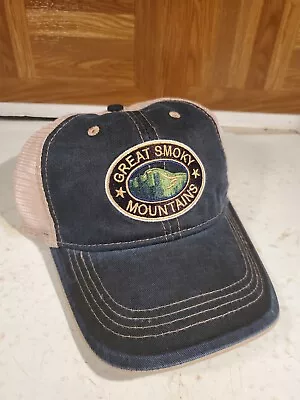 $15 • Buy Great Smoky Mountains Cap Spell Out Logo Mesh Snap Back Trucker Baseball Dad Hat