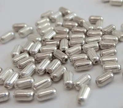 £1.99 • Buy 🎀 3 FOR 2 🎀 100 Silver Column 5mm Spacer Beads For Jewellery Making