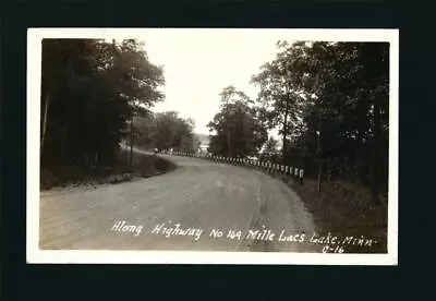 Onamia Minnesota MN 1938 RPPC Mille Lacs Shores & Old Dirt HWY 169 Lakeside Road • $15.98