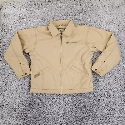 Cabelas Jacket Mens Medium Brown Canvas Duck Detriot Fleece Lined Work Outdoors • $43.95