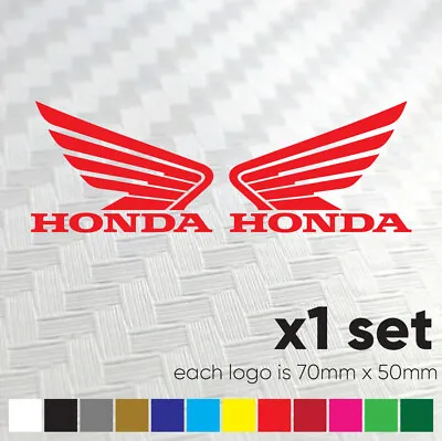 Honda Wings X2 Motorcycle Honda Tank Vinyl Decals Stickers - 70mm X 50mm • £3.69