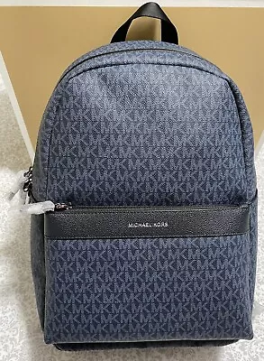 Michael Kors Genuine Men's Greyson Canvas Logo Backpack Admiral Blue $398 • $115