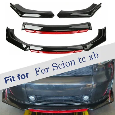 For Scion Tc Xb  Front Bumper Red Lip Splitter Spoiler Body Kit Glossy Black • $79.99
