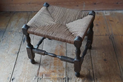 £25 • Buy Vintage Woven Wicker Stool Footstool Mid Century