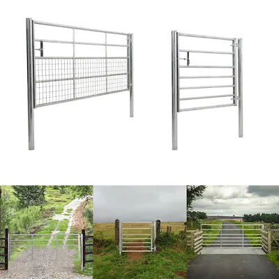 Galvanised Field Farm Equestrian Entrance Security Gate Fence Cross Bar W/Latch • £159.95