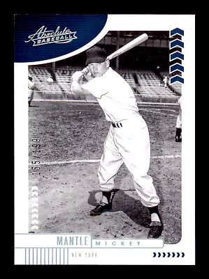 2020 Panini Absolute - #7 Mickey Mantle Silver /199 • $8