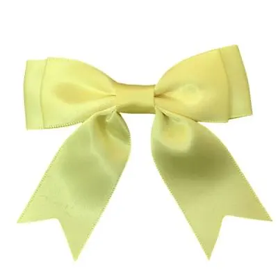 Easter Buttercup Yellow Bows Large 3 Inch Satin Ribbon Ready Made Double  X 6 • £3.99