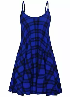 Ladies Womans Camisole Cami Flared Skater  Strappy Vest Top Swing Mini Dress • £8.49