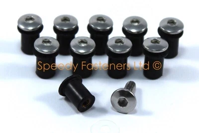 £9.99 • Buy 10x Honda 90111-KW3-003 Rubber Well Nuts Screen Fairing + Stainless Steel Bolts