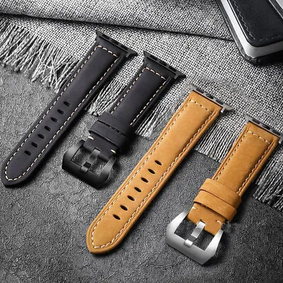 $20.39 • Buy Vintage Genuine Leather Band Strap Ultra 49mm For Apple Watch Series 8 7 6 5 SE