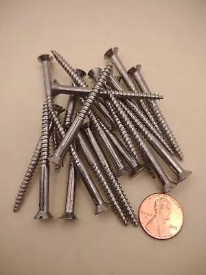 #8 X 2  18-8 Stainless Flat Head Slotted Marine Wood Screws (20) Pack SSWS13 • $12.20