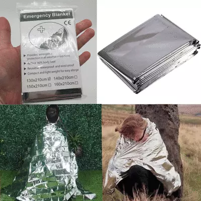 Emergency BLANKET Thermal Survival Safety Solar Insulating Mylar Heat 84  X 52  • $3.99