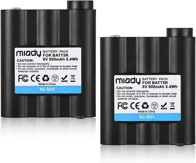 2 Pack Miady 900mAh 6V Ni-MH Battery For Midland GXT Two-Way Radio BATT5R AVP7 • $5.99