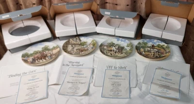 £12 • Buy Four Wedgewood 'Life On The Farm' Decorative Plates By John L Chapman 1980s