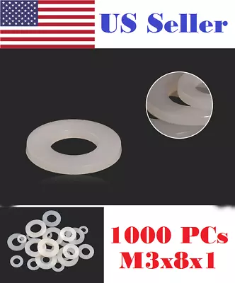 1000 PCs M3 Plastic Nylon Flat Spacer Washer M3x8x1 • $30