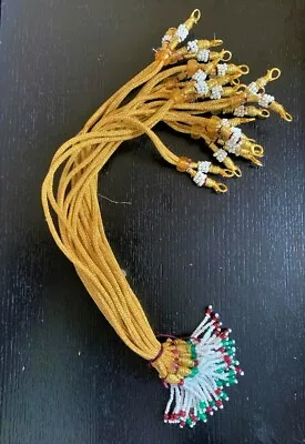 Golden Handmade  Adjustable Necklace Thread Lobster Cord With Zari Dori Jewelry • £4.99