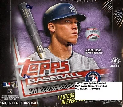 2017 Topps Update Baseball MVP Award Winner Insert Lot Buy More Save 10% • $1.49