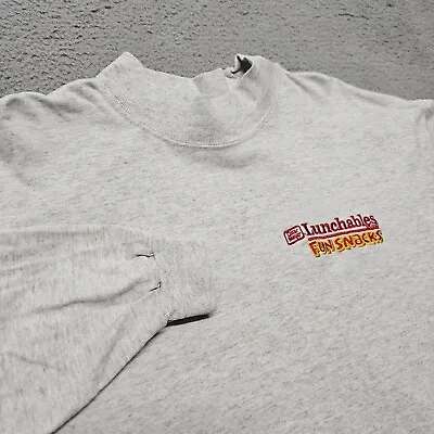 Vintage Oscar Mayer Lunchables Shirt XL Long Sleeve Heather Gray Embroidery Logo • $24.77