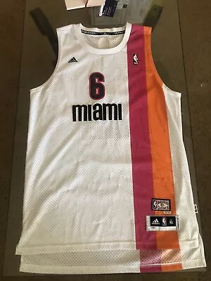 LeBron James Miami Heat NBA Hardwood Classics Floridians Adidas Jersey XL • $59.99