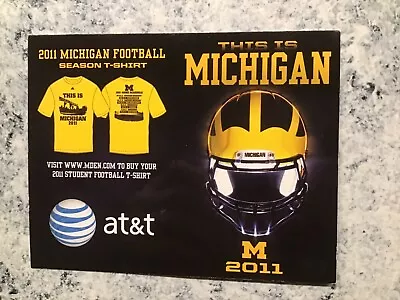 This Is MICHIGAN Wolverines Football 2011 Fold-open Pocket Schedule FREE Ship • $1.65